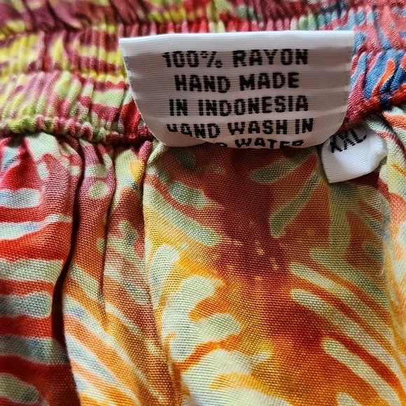 Go Fish 100% Rayon Tropical Abstract Maxi Pull-on Skirt Women's XXL - Picture 4 of 6